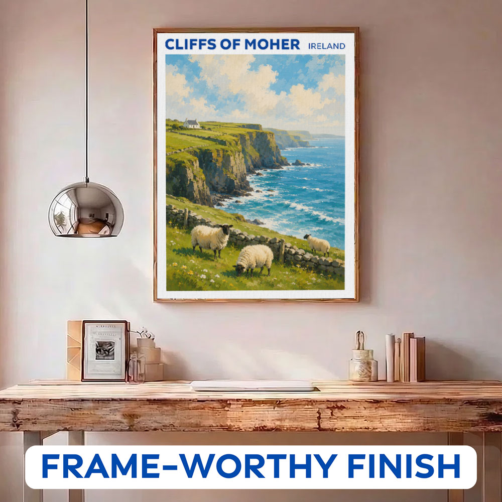 Cliffs of Moher, Ireland Travel Poster | Paint by Numbers Kit