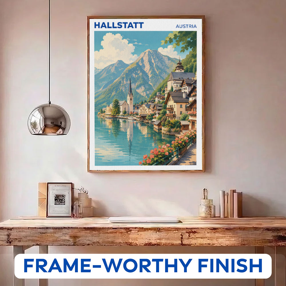 Hallstatt, Austria Travel Poster | Paint by Numbers Kit