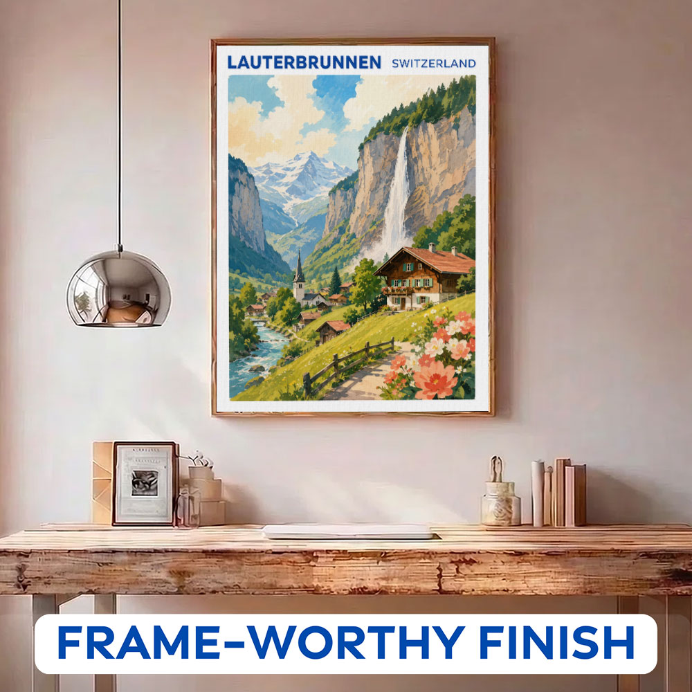 Lauterbrunnen, Switzerland Travel Poster | Paint by Numbers Kit