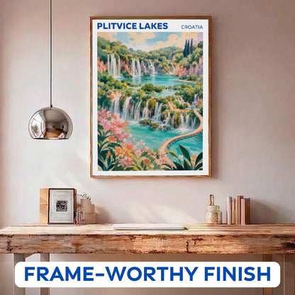 Plitvice Lakes, Croatia Travel Poster | Paint by Numbers Kit