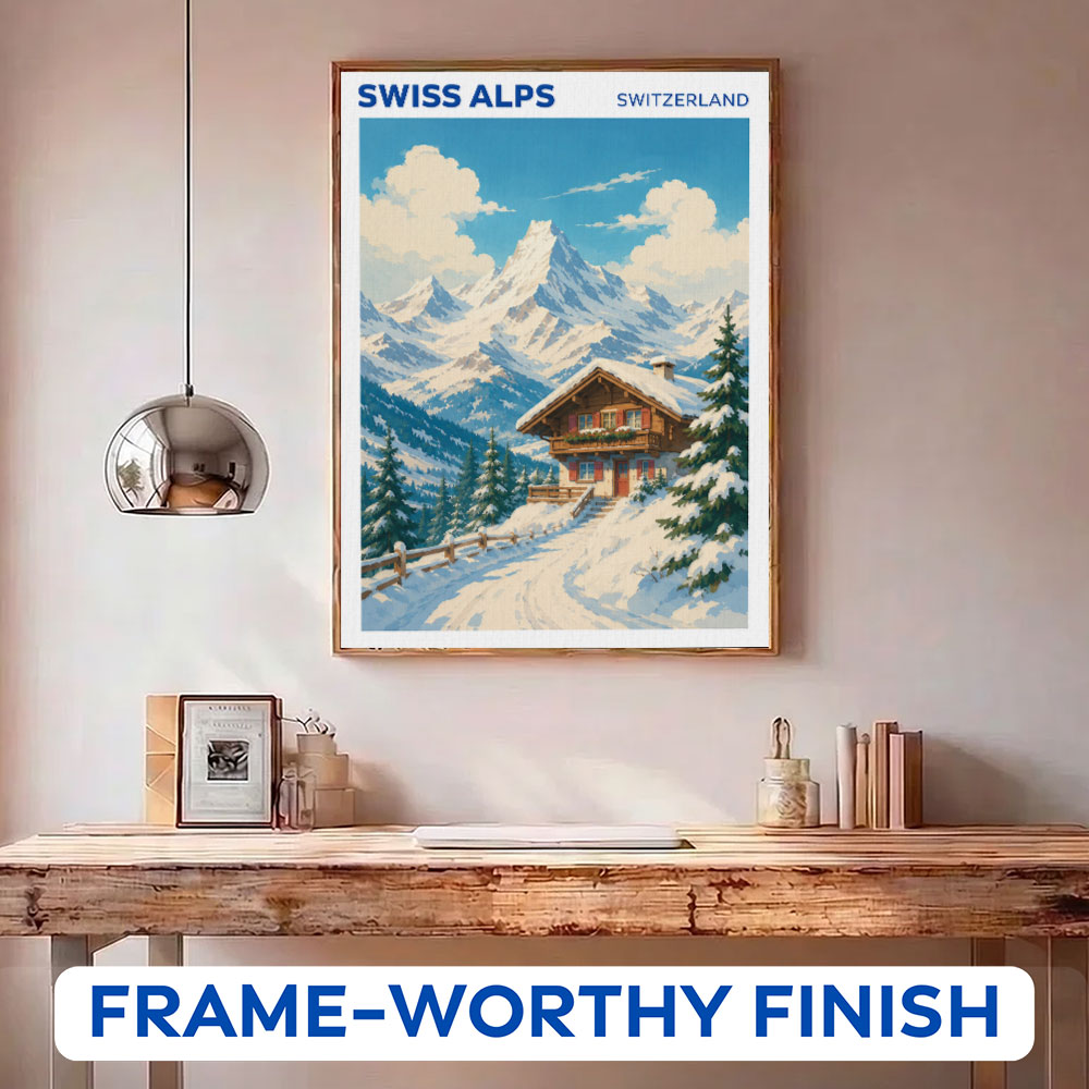 Swiss Alps, Switzerland Travel Poster | Paint by Numbers Kit