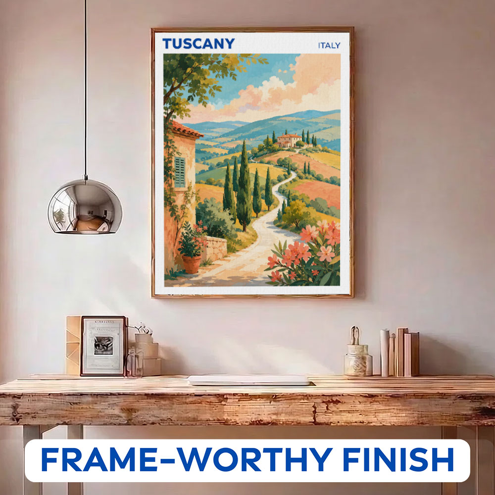 Tuscany, Italy Travel Poster | Paint by Numbers Kit