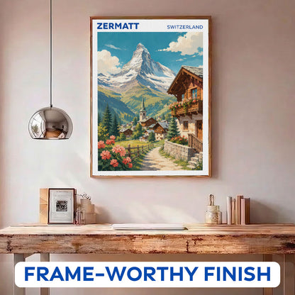 Zermatt, Switzerland Travel Poster | Paint by Numbers Kit