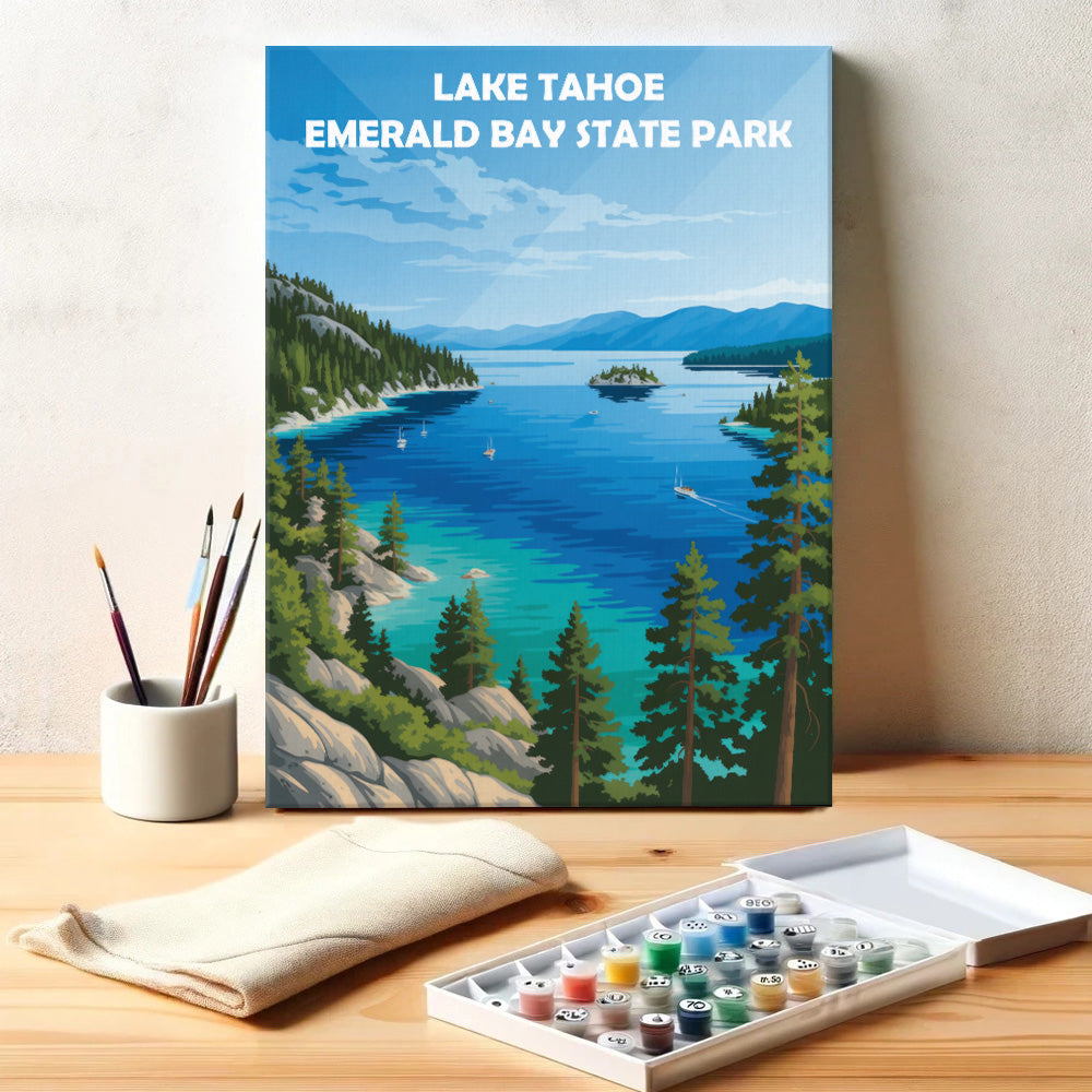 Lake Tahoe - Emerald Bay State Park | Paint by Numbers Kit