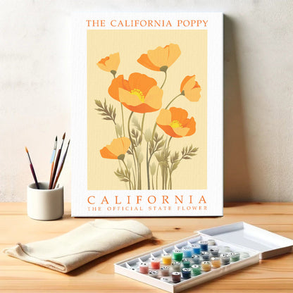 California State Flower - California Poppy | Paint by Numbers Kit
