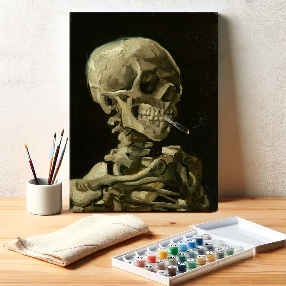 Van Gogh’s Skeleton with Burning Cigarette | Paint by Numbers Kit