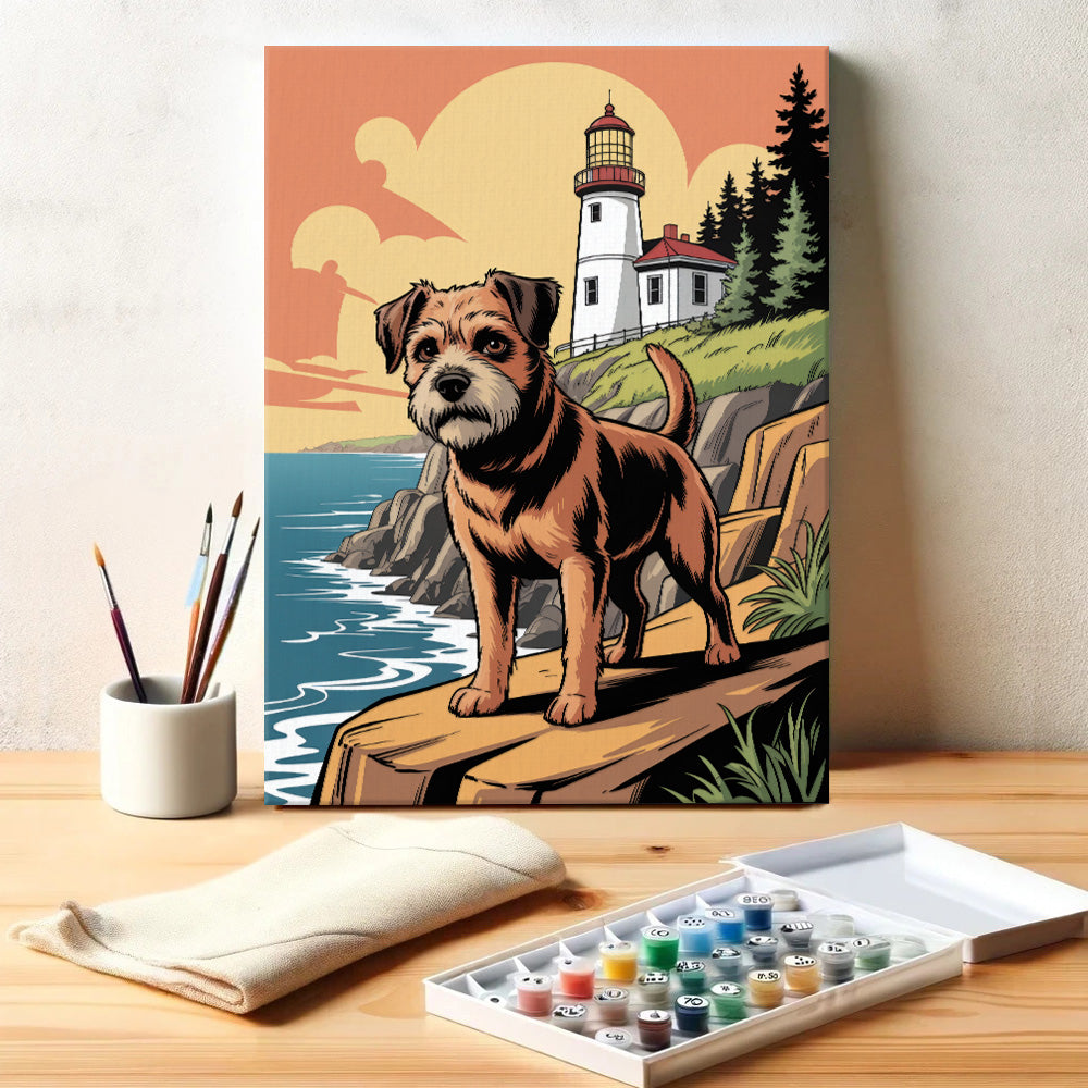 Acadia-Nationalpark – Terrier | Malen nach Zahlen-Set