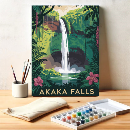 Akaka Falls - U.S. Waterfalls | Paint by Numbers Kit