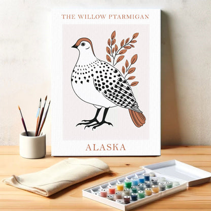 Alaska State Bird Willow Ptarmigan | Paint by Numbers Kit