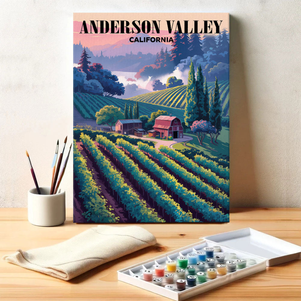 Anderson Valley Wineries, California | Paint by Numbers Kit