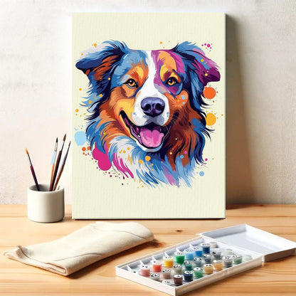 Australian Shepherd - Colorful Dog | Paint by Numbers Kit