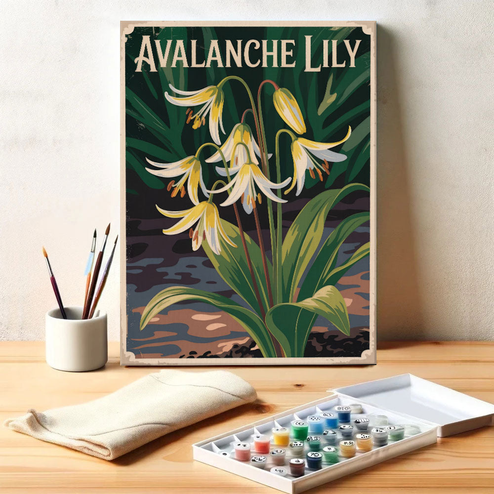 Avalanche Lily - US Wildflowers | Paint by Numbers Kit