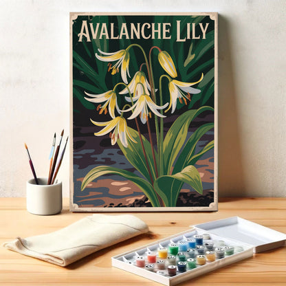 Avalanche Lily - US Wildflowers | Paint by Numbers Kit