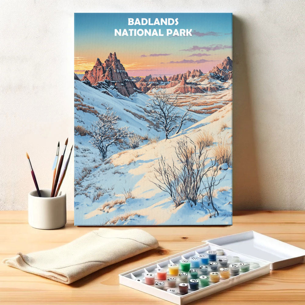 Badlands National Park Winter | Paint by Numbers Kit