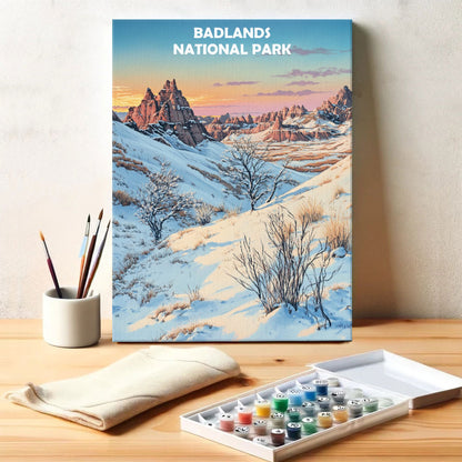 Badlands National Park Winter | Paint by Numbers Kit