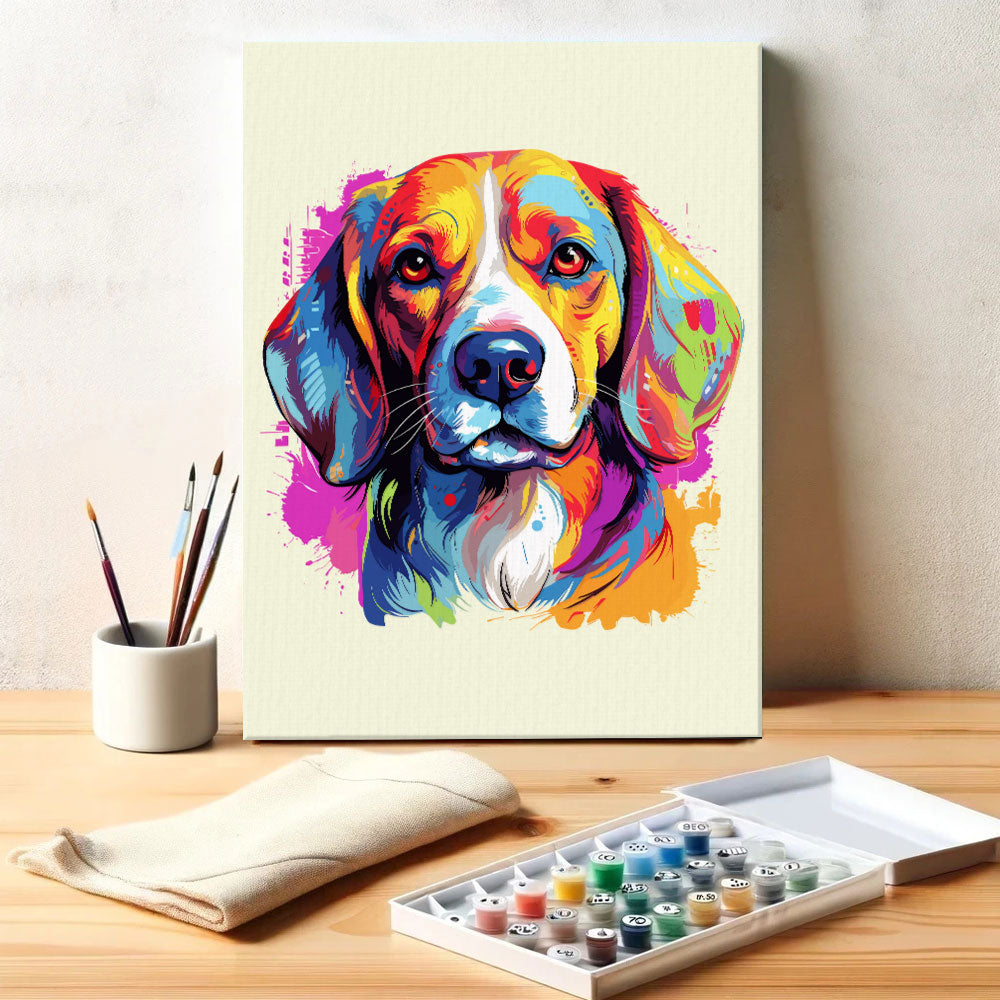 Beagle - Colorful Dog | Paint by Numbers Kit – Wander Painting
