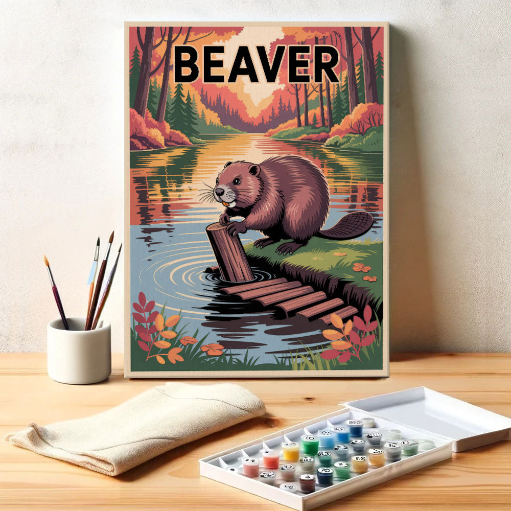 Beaver - National Park Wildlife | Paint by Numbers Kit