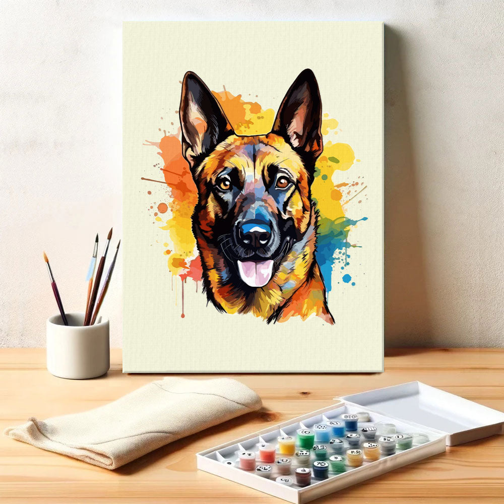 Belgian Malinois - Colorful Dog | Paint by Numbers Kit