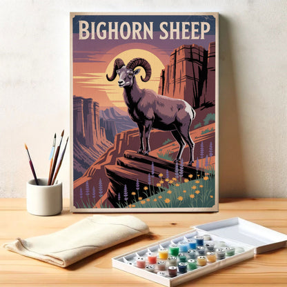 Bighorn Sheep - National Park Wildlife | Paint by Numbers Kit