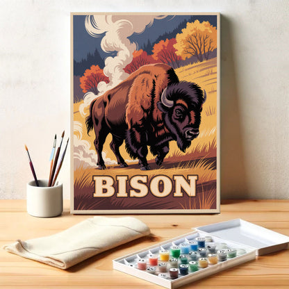 Bison 2 – Tierwelt des Nationalparks | Malen nach Zahlen Set