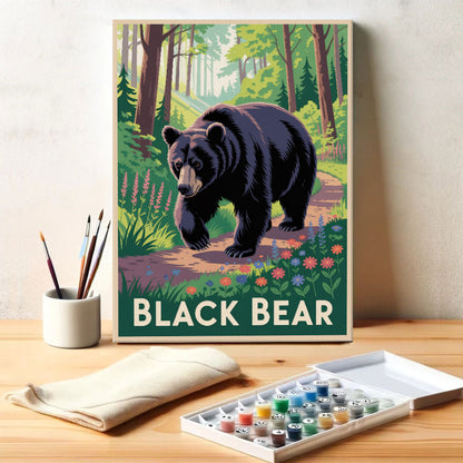 Black Bear - National Park Wildlife | Paint by Numbers Kit