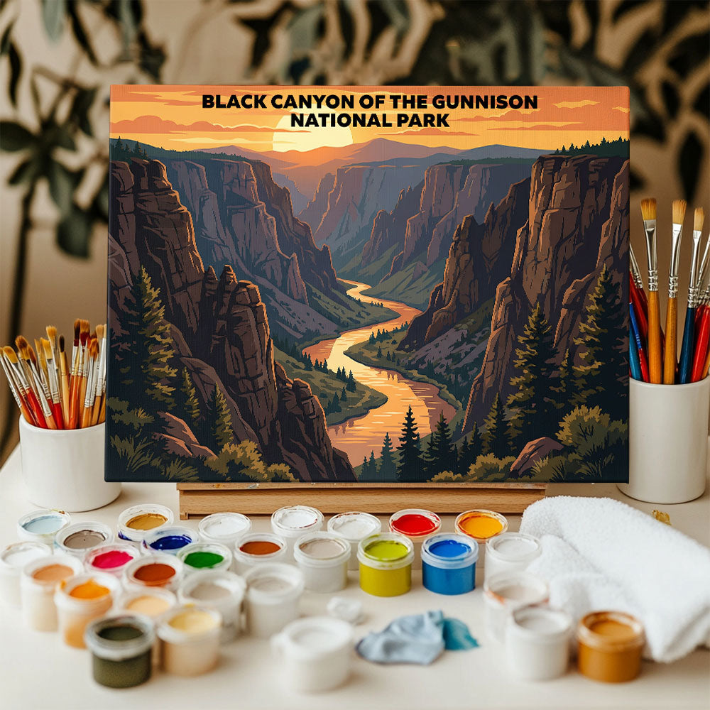 Black Canyon of The Gunnison National Park - Landscape | Paint by Numbers Kit
