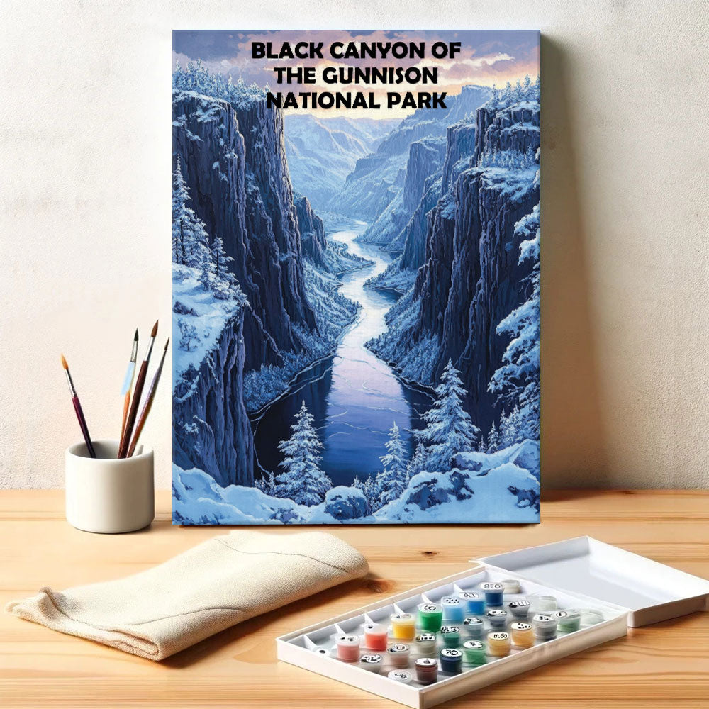 Black Canyon of The Gunnison National Park Winter | Paint by Numbers Kit