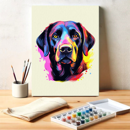 Black Labrador - Colorful Dog | Paint by Numbers Kit