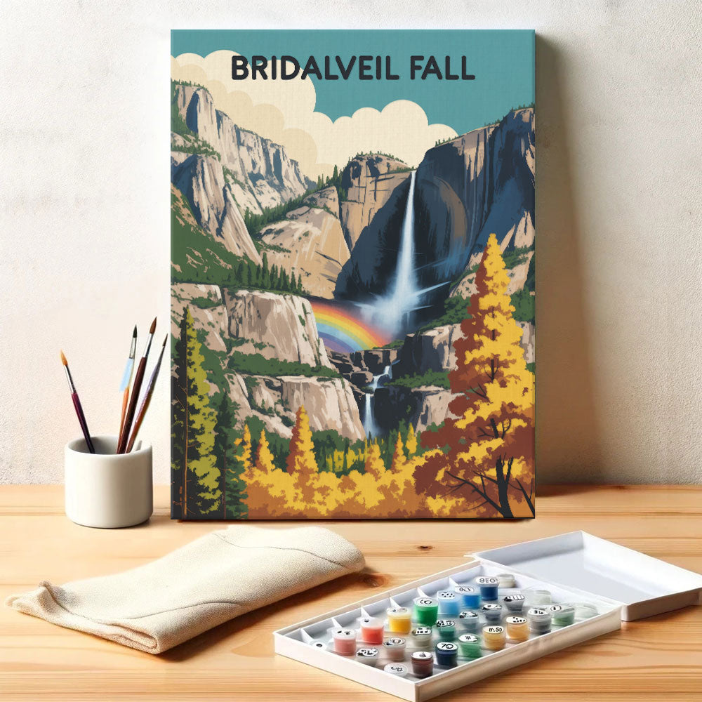 Bridalveil Fall - Yosemite National Park | Paint by Numbers Kit