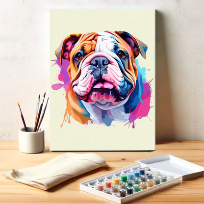 Bulldog - Colorful Dog | Paint by Numbers Kit