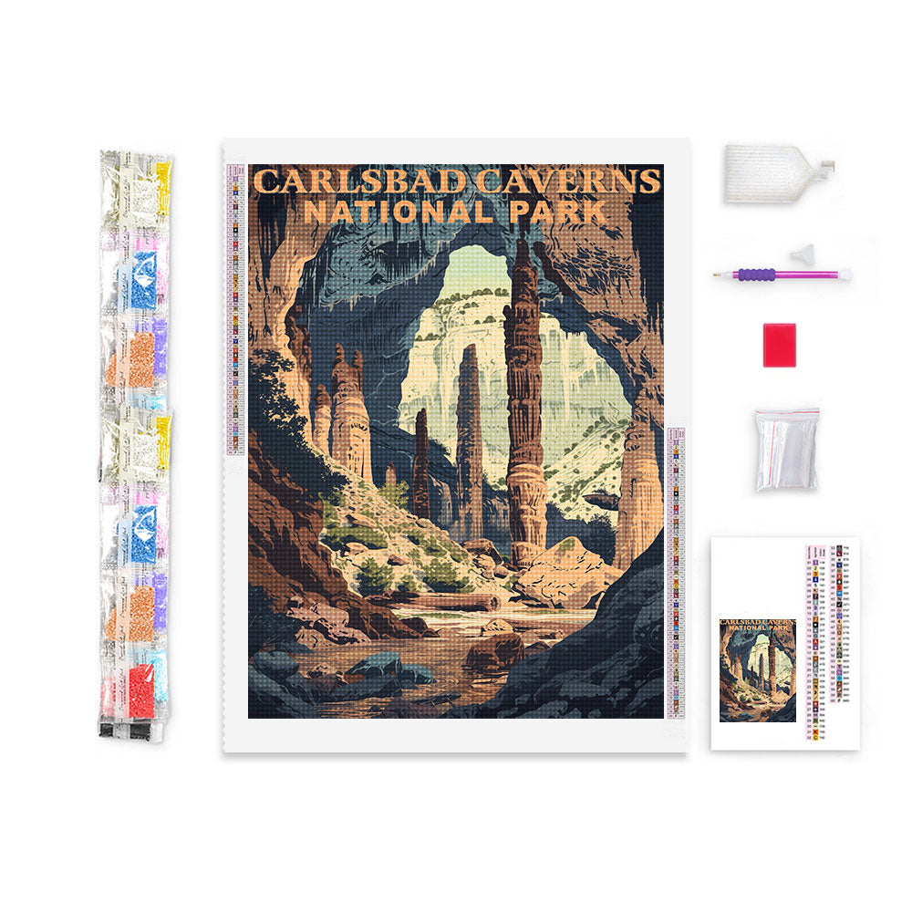 Carlsbad Caverns National Park Diamond Painting (Vintage Edition)