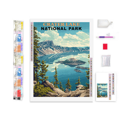 Crater Lake National Park Diamond Painting (Vintage Edition)