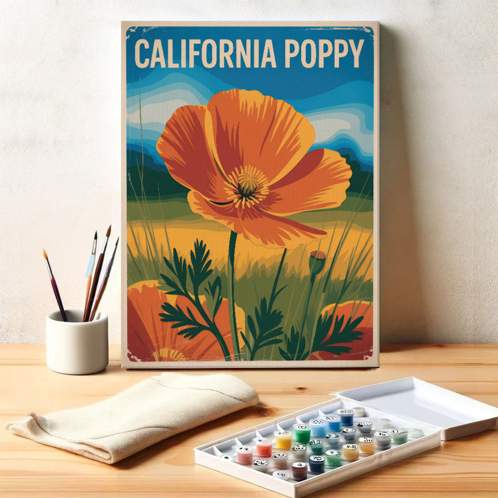 California Poppy - US Wildflowers | Paint by Numbers Kit