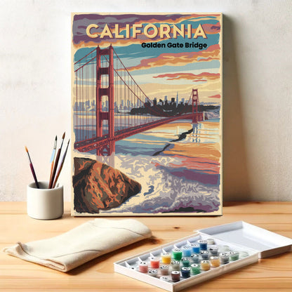 California - Golden Gate Bridge | Paint by Numbers Kit