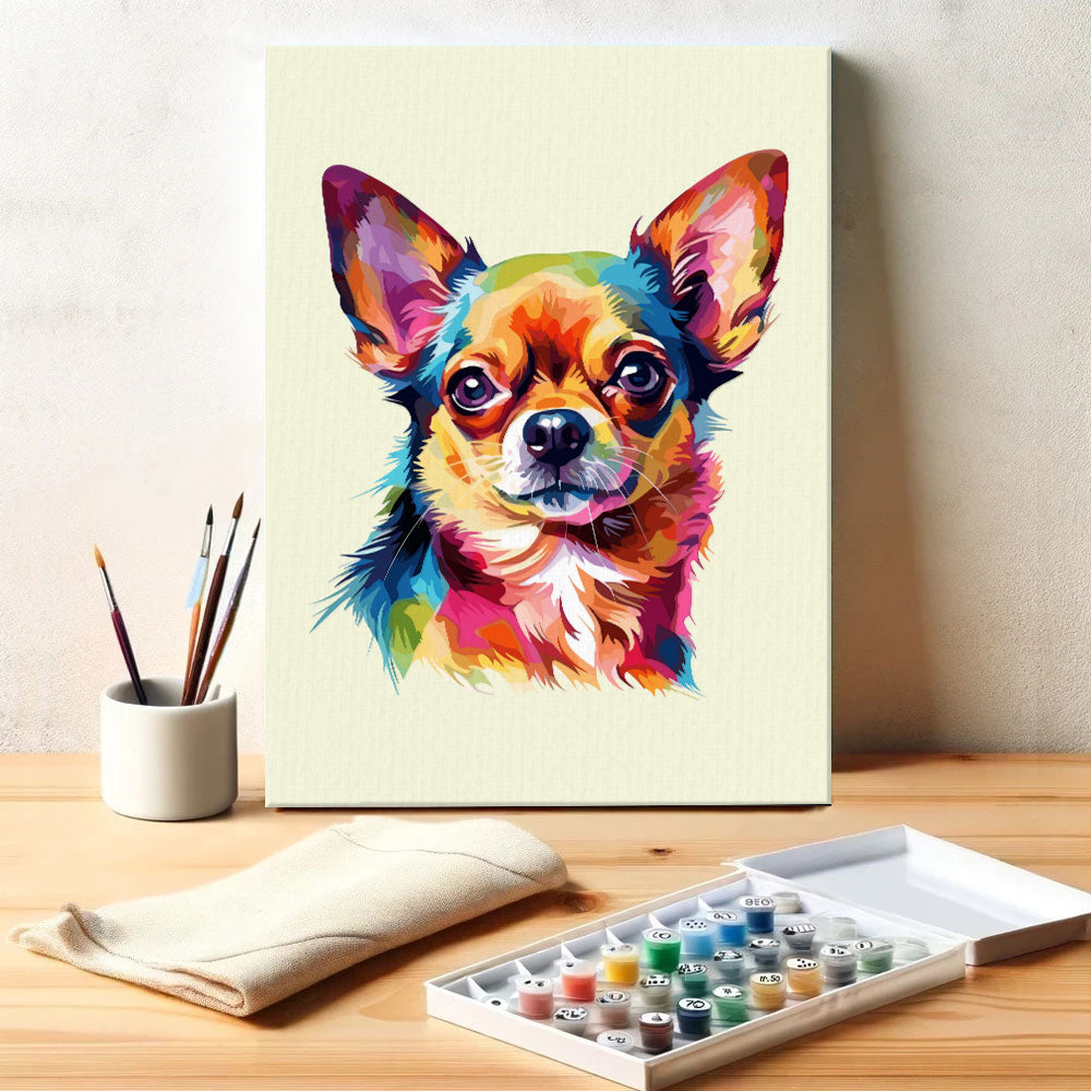 Chihuahua - Colorful Dog | Paint by Numbers Kit