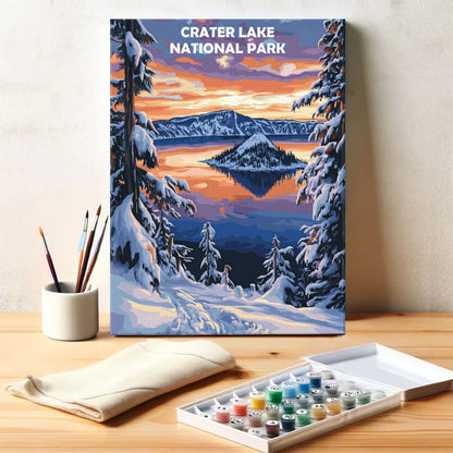 Crater Lake National Park Winter | Paint by Numbers Kit