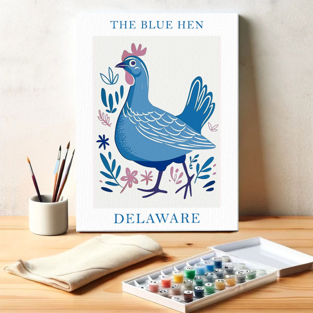 Delaware State Bird Blue Hen | Paint by Numbers Kit