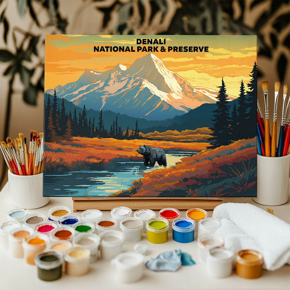 Denali National Park and Preserve - Landscape | Paint by Numbers Kit