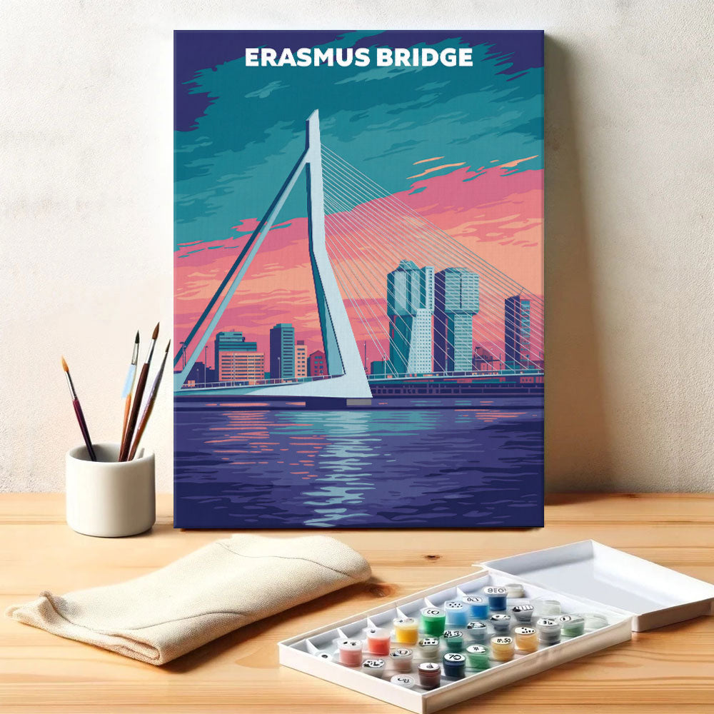 Erasmus Bridge, Netherlands | Paint by Numbers Kit