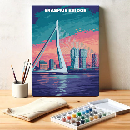 Erasmus Bridge, Netherlands | Paint by Numbers Kit