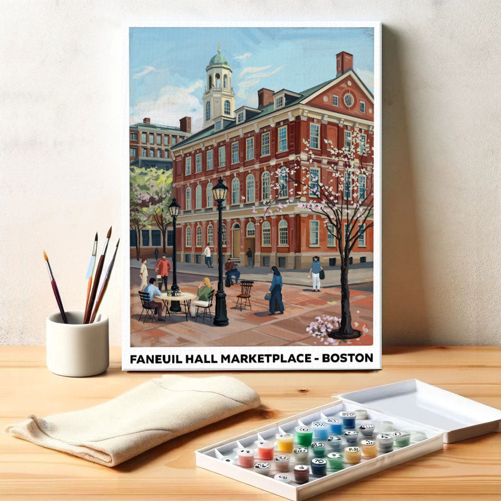 Faneuil Hall Marketplace, Boston | US-Wahrzeichen | Malen nach Zahlen Set
