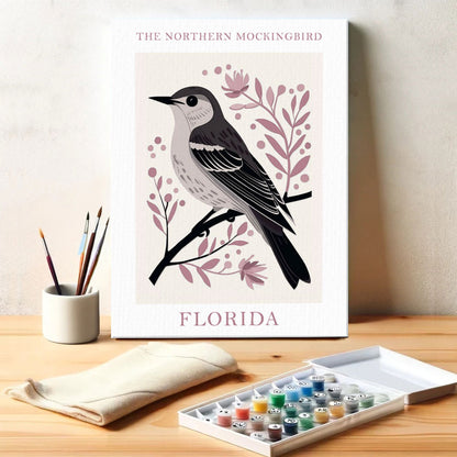 Florida State Bird Northern Mockingbird | Paint by Numbers Kit