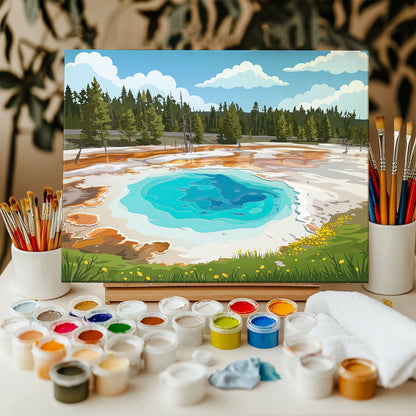 Fountain Paint Pot - Yellowstone | Paint by Numbers Kit