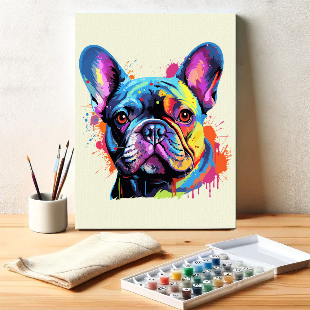 French Bulldog - Colorful Dog | Paint by Numbers Kit