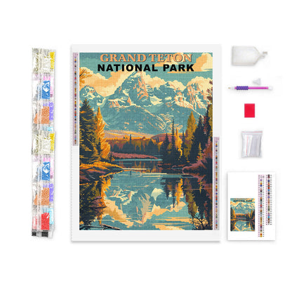 Grand Teton National Park Diamond Painting (Vintage Edition)