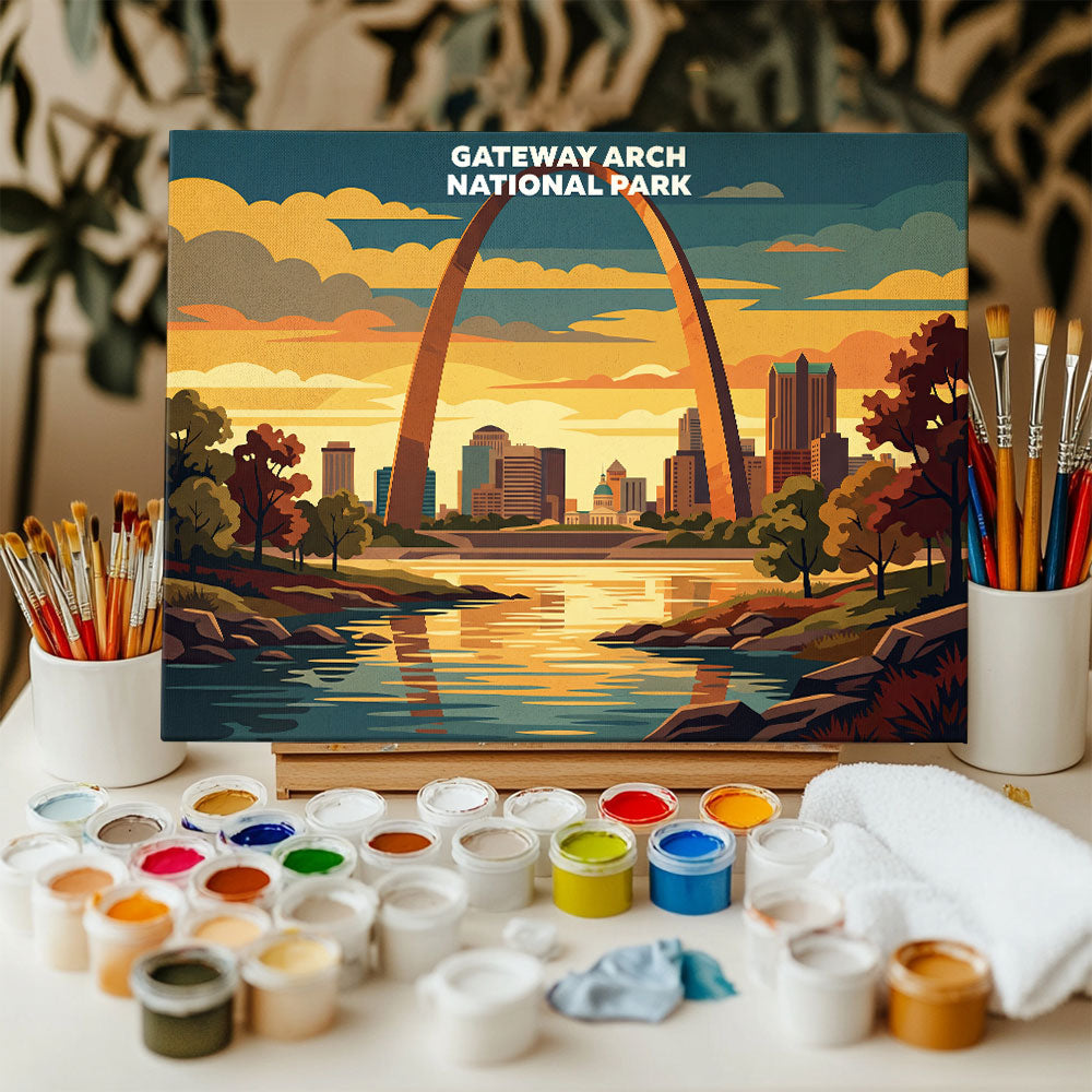 Gateway Arch National Park - Landscape | Paint by Numbers Kit