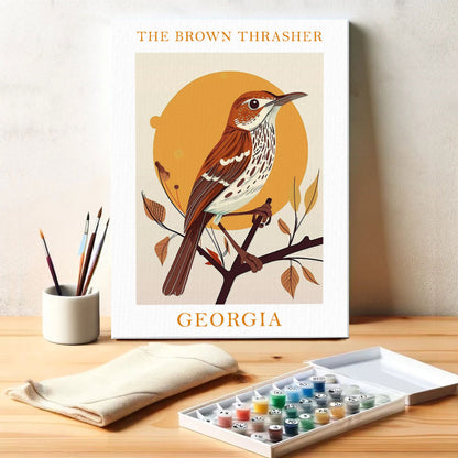 Georgia State Bird Brown Thrasher | Paint by Numbers Kit