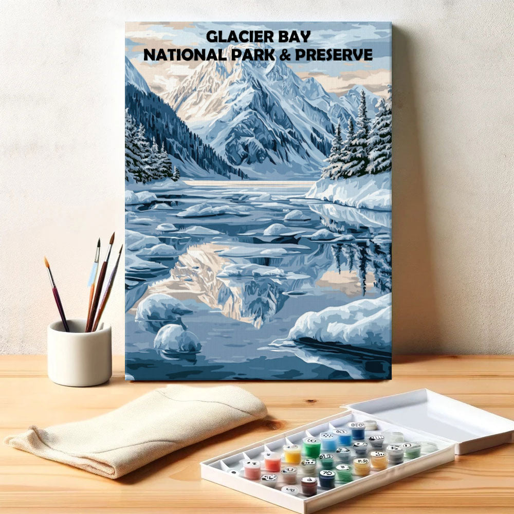 Glacier Bay National Park Winter | Paint by Numbers Kit