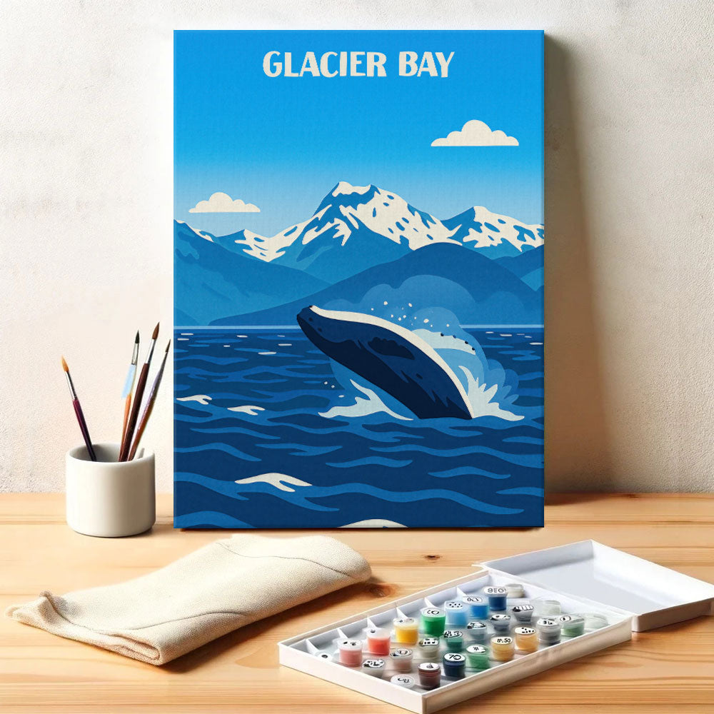 Glacier Bay Nationalpark Anfänger | Malen nach Zahlen Set