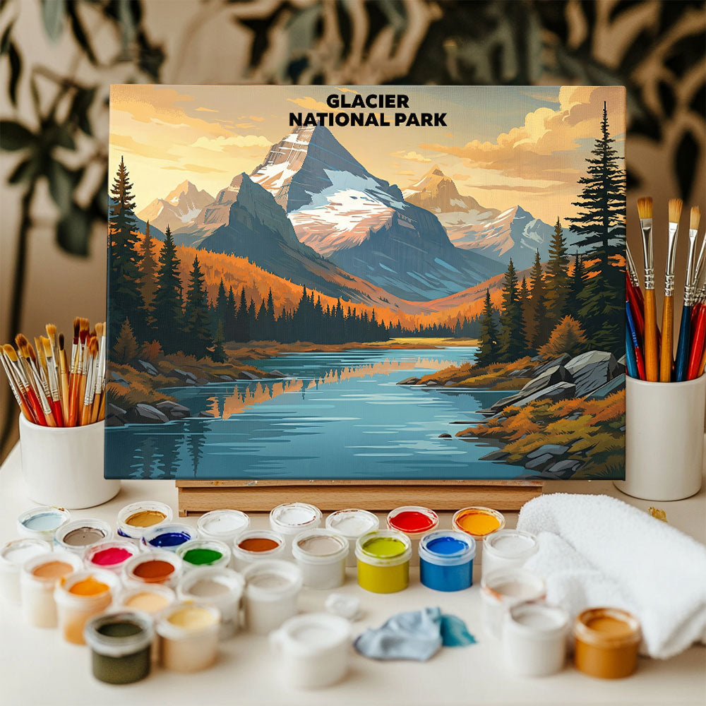 Glacier National Park - Landscape | Paint by Numbers Kit
